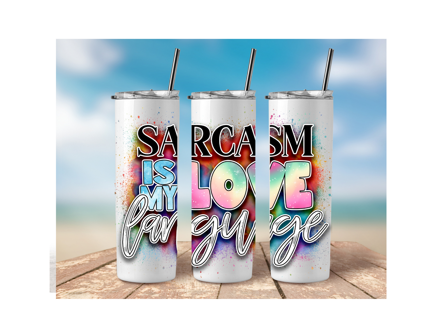 Custom Skinny Tumblers w/ Lid & Straw